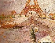 Carl Larsson eiffeltornet under byggnad France oil painting artist